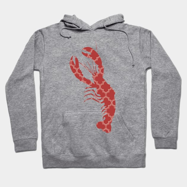 Lobster Silhouette with Pattern Hoodie by deificusArt